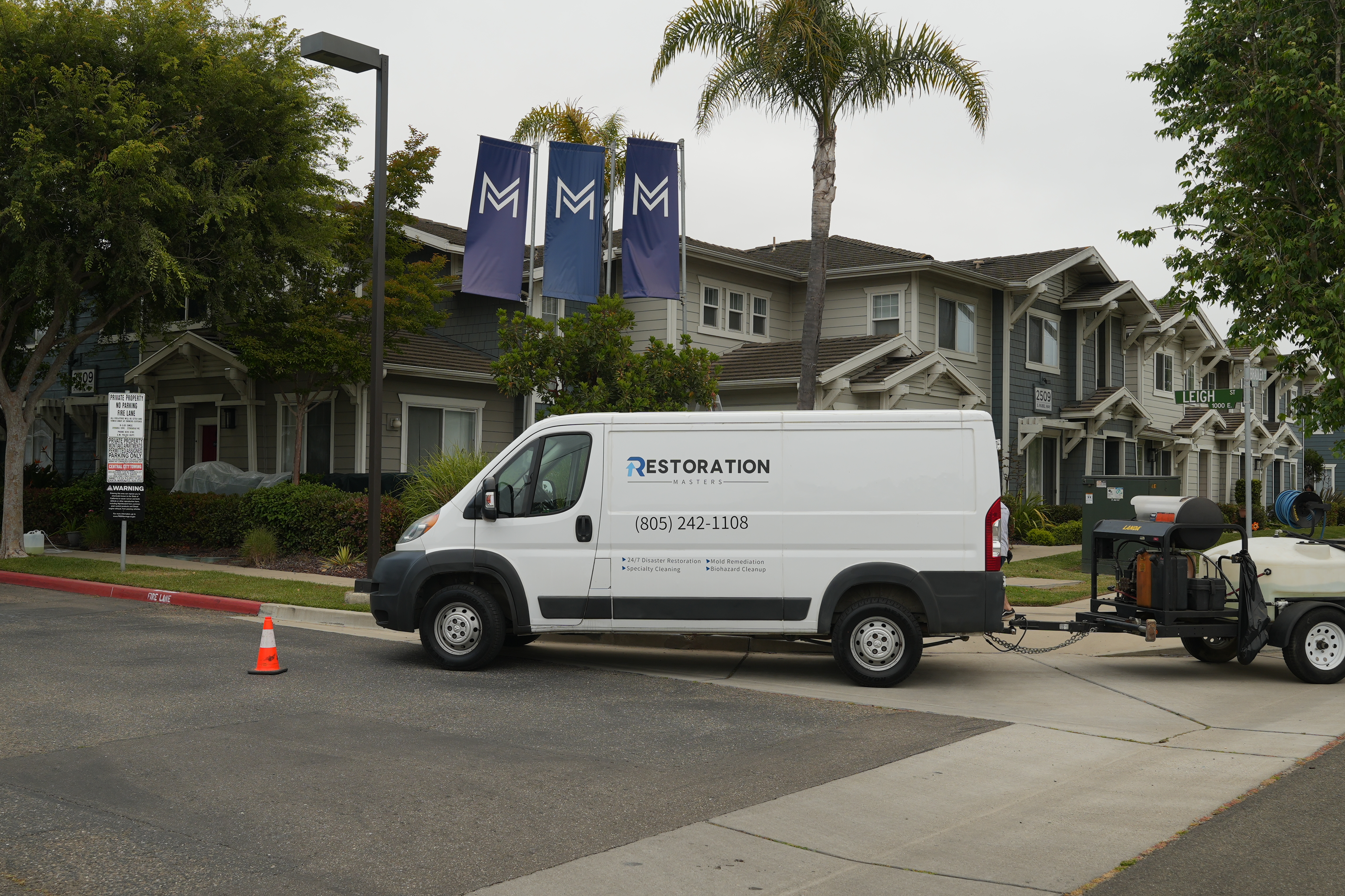 Restoration Masters van on a job in Santa Barbara